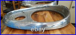 Vintage 1950's GM Buick Pair of Chrome Headlight Bezels with Screws OEM Car Part