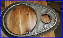 Vintage 1950's GM Buick Pair of Chrome Headlight Bezels with Screws OEM Car Part