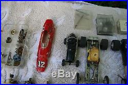 Vintage 1960'S Lot of 1/24 & 1/32 Scale Slot Cars Tires Whells Chassis Parts