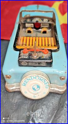 Vintage 1960 Toy Police Car Rendorseg Lemezaru Gyar Hungary Rare Parts Only Rare