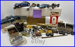 Vintage 1960s 1/32 1/24 Scale Slot Cars Cox Controller & Car Parts Lot