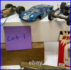 Vintage 1960s 1/32 1/24 Scale Slot Cars Cox Controller & Car Parts Lot