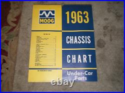 Vintage 1963 MOOG Chassis Car Parts Chart Cadillac Corvette T-Bird Auto Shop