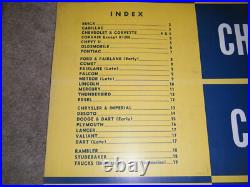 Vintage 1963 MOOG Chassis Car Parts Chart Cadillac Corvette T-Bird Auto Shop