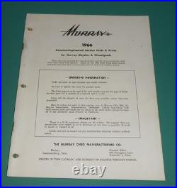 Vintage 1966 Murray Bicycle Parts Manual Pedal Cars Bicycles Tricycles Kids