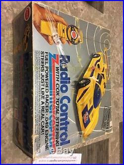 Vintage 1977 Cox Interceptor Yellow Race Car gas. 049 motor Untested As Is