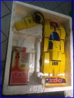 Vintage 1977 Cox Interceptor Yellow Race Car gas. 049 motor Untested As Is