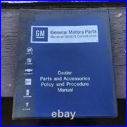 Vintage 1984 Pontiac Dealer Parts & Accessories Policy & Procedures Manual