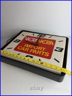 Vintage 1985 Vera Import Car Parts Lighted Dualite Collectible Clock 17 Works
