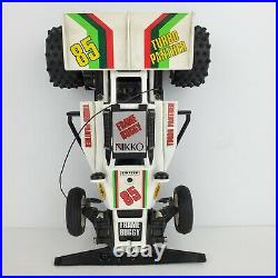 Vintage 1986 Nikko White Turbo Panther RC Car Frame Buggy For Parts or Repair