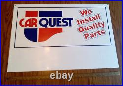 Vintage 1990s CAR QUEST AUTO PARTS Metal Store Advertising Sign 24X36 Steel Vintage 1990s CAR QUEST AUTO PARTS Metal Store Advertising Sign 24X36 Steel