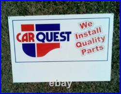 Vintage 1990s CAR QUEST AUTO PARTS Metal Store Advertising Sign 24X36 Steel Vintage 1990s CAR QUEST AUTO PARTS Metal Store Advertising Sign 24X36 Steel