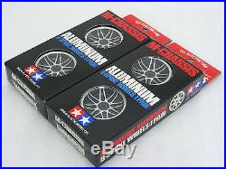 Vintage 1996 Tamiya M-Chassis 53256 Aluminum 8-Spoke Complete Wheel Set RARE NEW