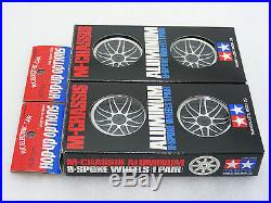 Vintage 1996 Tamiya M-Chassis 53256 Aluminum 8-Spoke Complete Wheel Set RARE NEW