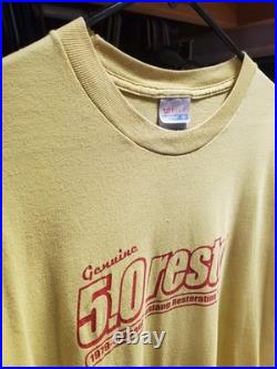 Vintage 90'S 5.0 RESTO Ford Mustang Parts OG Shop Car Yellow Shirt Size X Large