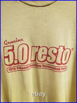 Vintage 90'S 5.0 RESTO Ford Mustang Parts OG Shop Car Yellow Shirt Size X Large