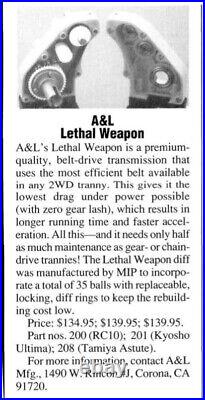 Vintage A&L Lethal Weapon Team Associated RC10 Belt Drive Transmission RARE