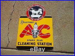 Vintage AC Plugs porcelain gas station sign metal garage car parts Horse Dated