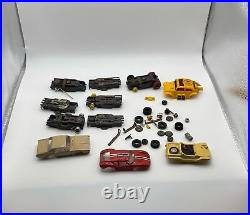 Vintage AFX Slot Car Parts Lot Race Car 4 Bodies, Chassis, Motors, Axels
