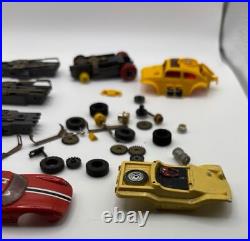 Vintage AFX Slot Car Parts Lot Race Car 4 Bodies, Chassis, Motors, Axels