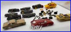 Vintage AFX Slot Car Parts Lot Race Car 4 Bodies, Chassis, Motors, Axels