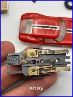 Vintage AFX Slot Car Parts Lot Race Car 4 Bodies, Chassis, Motors, Axels