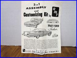 Vintage AMT 1960 Ford Galaxie Starliner Built With Box & Customizing Parts