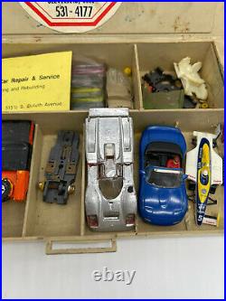 Vintage AURORA, AFX & TYCO HO SCALE Case & SLOT CAR Body / PARTS JUNKYARD LOT