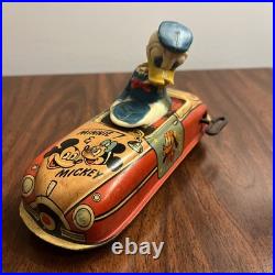 Vintage Antique Linemar Disney Donald Duck Wind-Up Car Tin SEE PHOTOS? PARTS