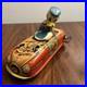 Vintage-Antique-Linemar-Disney-Donald-Duck-Wind-Up-Car-Tin-SEE-PHOTOS-PARTS-01-kt