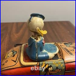 Vintage Antique Linemar Disney Donald Duck Wind-Up Car Tin SEE PHOTOS? PARTS