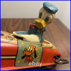 Vintage Antique Linemar Disney Donald Duck Wind-Up Car Tin SEE PHOTOS? PARTS