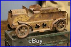 Vintage Antique Tin Toy Truck or Car fire truck Early old toy for parts repair