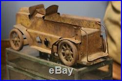 Vintage Antique Tin Toy Truck or Car fire truck Early old toy for parts repair