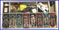 Vintage Aurora slot cars in original Pit Kit case withparts