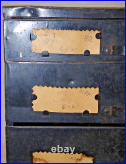 Vintage Auto Light Bulb Cabinet with 228 Bulbs Industrial Parts Drawer Chest
