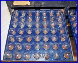 Vintage Auto Light Bulb Cabinet with 228 Bulbs Industrial Parts Drawer Chest