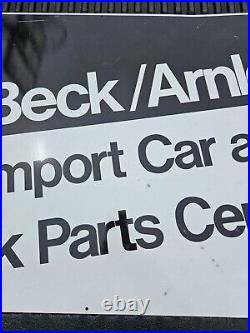 Vintage Beck Arnley Sign Metal Advertising Import Parts Car Truck Center