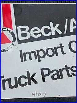 Vintage Beck Arnley Sign Metal Advertising Import Parts Car Truck Center