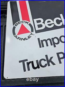 Vintage Beck Arnley Sign Metal Advertising Import Parts Car Truck Center