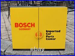Vintage Bosch Germany Metal Imported Car Parts Center Cabinet, 30 x 24