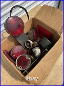 Vintage Car & Motorcycle Lights Parts Lot- Tail Light, Lenses, Housing! As is