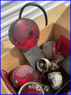 Vintage Car & Motorcycle Lights Parts Lot- Tail Light, Lenses, Housing! As is