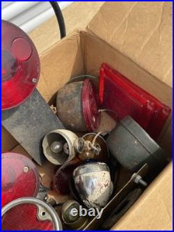 Vintage Car & Motorcycle Lights Parts Lot- Tail Light, Lenses, Housing! As is