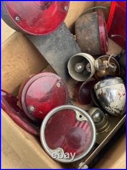 Vintage Car & Motorcycle Lights Parts Lot- Tail Light, Lenses, Housing! As is