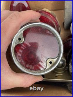 Vintage Car & Motorcycle Lights Parts Lot- Tail Light, Lenses, Housing! As is