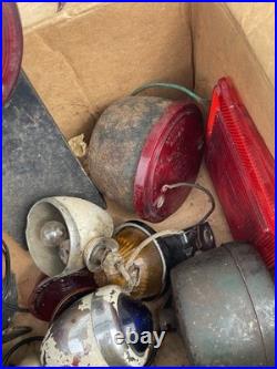 Vintage Car & Motorcycle Lights Parts Lot- Tail Light, Lenses, Housing! As is