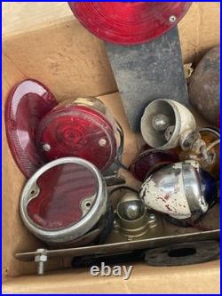 Vintage Car & Motorcycle Lights Parts Lot- Tail Light, Lenses, Housing! As is