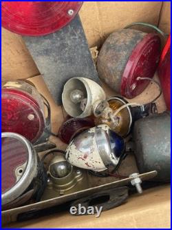 Vintage Car & Motorcycle Lights Parts Lot- Tail Light, Lenses, Housing! As is