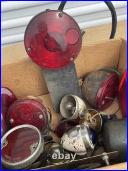 Vintage Car & Motorcycle Lights Parts Lot- Tail Light, Lenses, Housing! As is